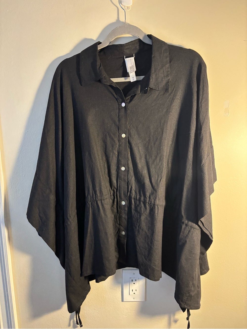 Women's Black Button-Down Shirt - Relaxed Fit